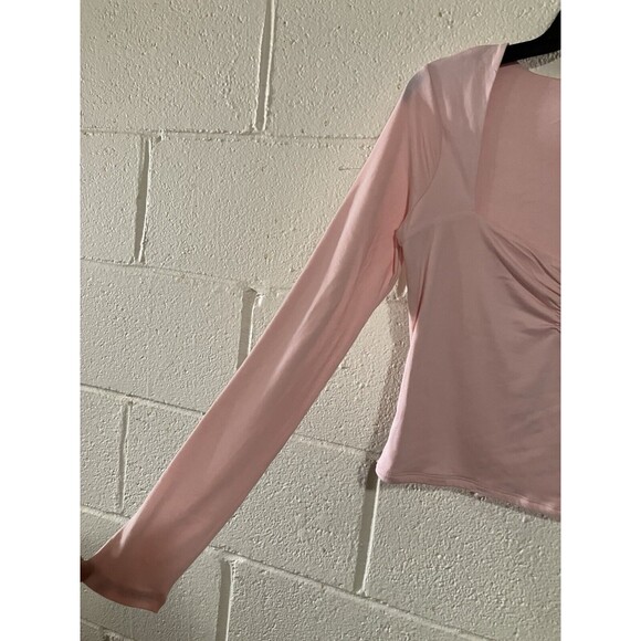 Faded Rose Women's Long Sleeve Sweetheart Neck Crop Top Slim Fit Tee Shirt - Picture 6 of 7